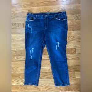 Maurices Blue Skinny Jeans Distressed Style